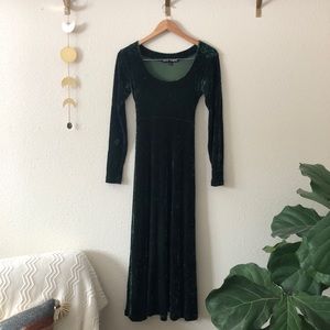 Velvet Emerald Green Betsy Johnson Vintage Dress